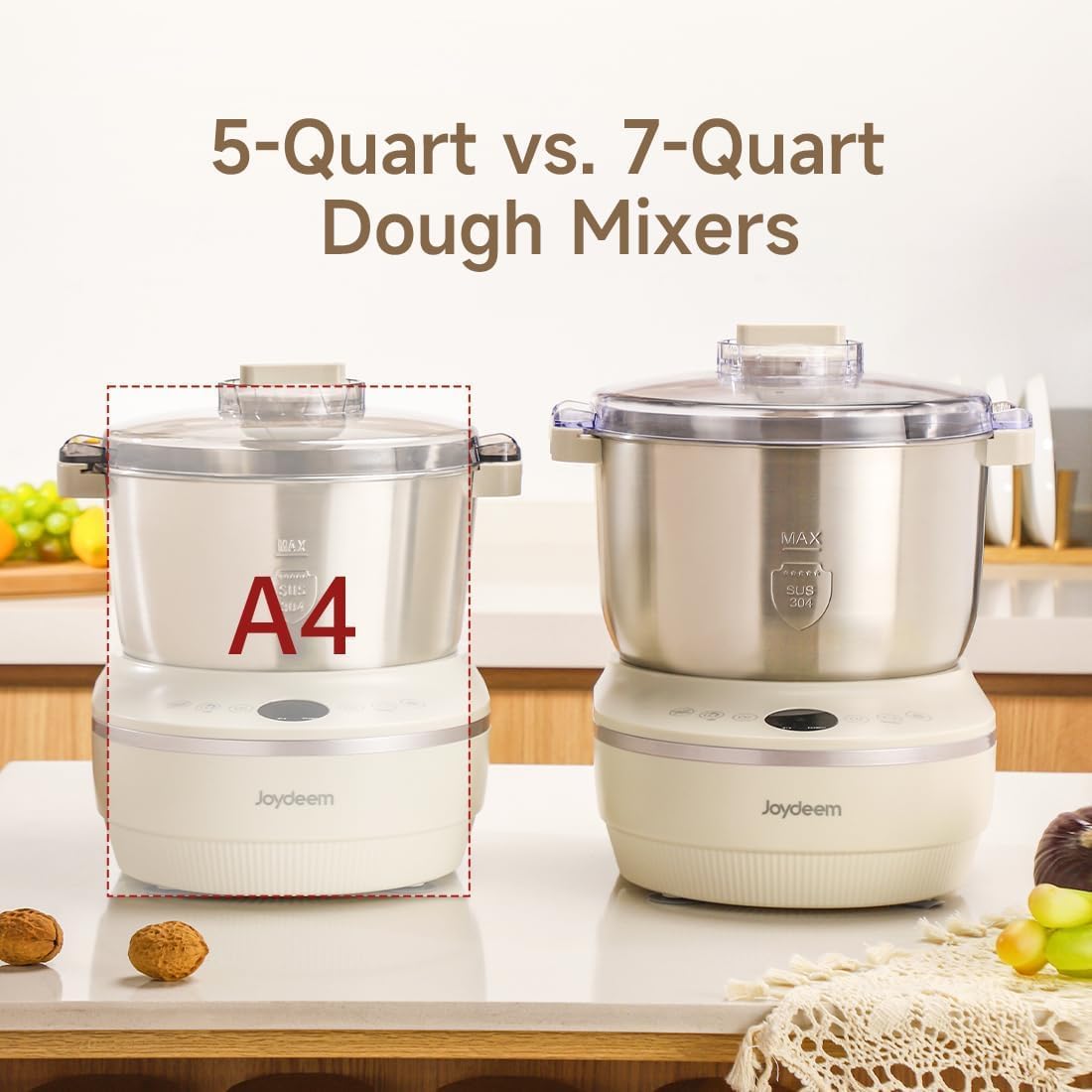 Joydeem Electric Dough Maker with Dual Seasonal Fermentation Function, 3.7Qt Dough Mixer Machine, Perfect for Bread Pizza Roti Dumpling Dough & Sourdough, HMJ-A351