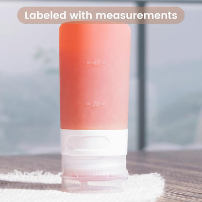 MICEBAY Condiment Squeeze Bottles for Sauces, 2-oz Mini Silicone Salad Dressing Container to Go with Reusable Sandwich Bag, Leakproof Ketchup Bottle for Bento Lunch Box, 4 Pack, Candies