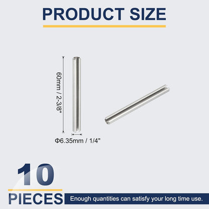 PATIKIL Slotted Spring Pin, 50 Pcs 1/8" x 3/4" (3.2mm x 20mm) 304 Stainless Steel Split Roll Pins Spring Dowel for Home Improvement Automotive Machine Repair, Silver - Colors A