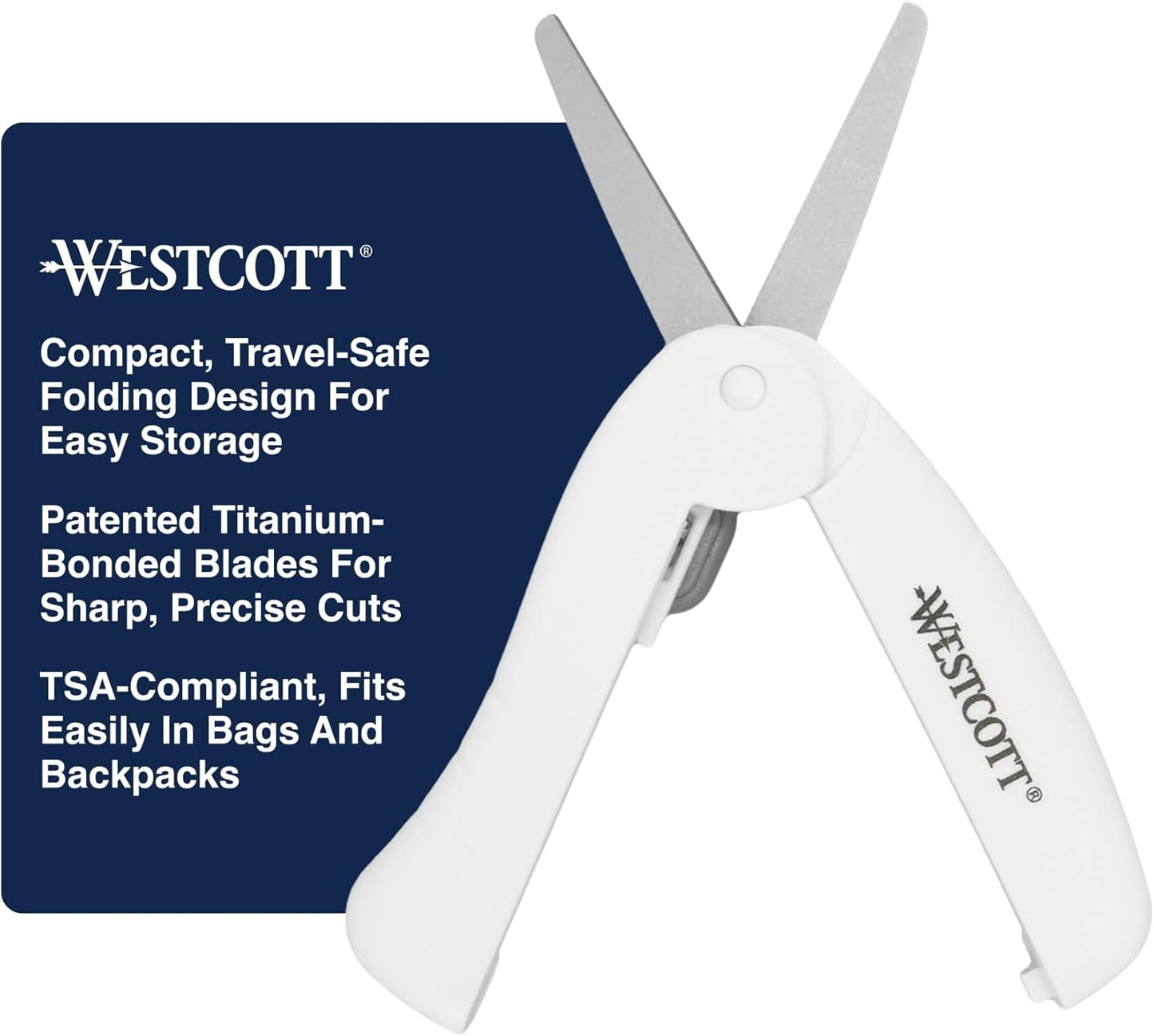 Westcott 5-Inch Micro-Tip Fabric Scissors with Titanium-Bonded Blades - Craft Scissors for Paper and Fabric, Sewing, and More
