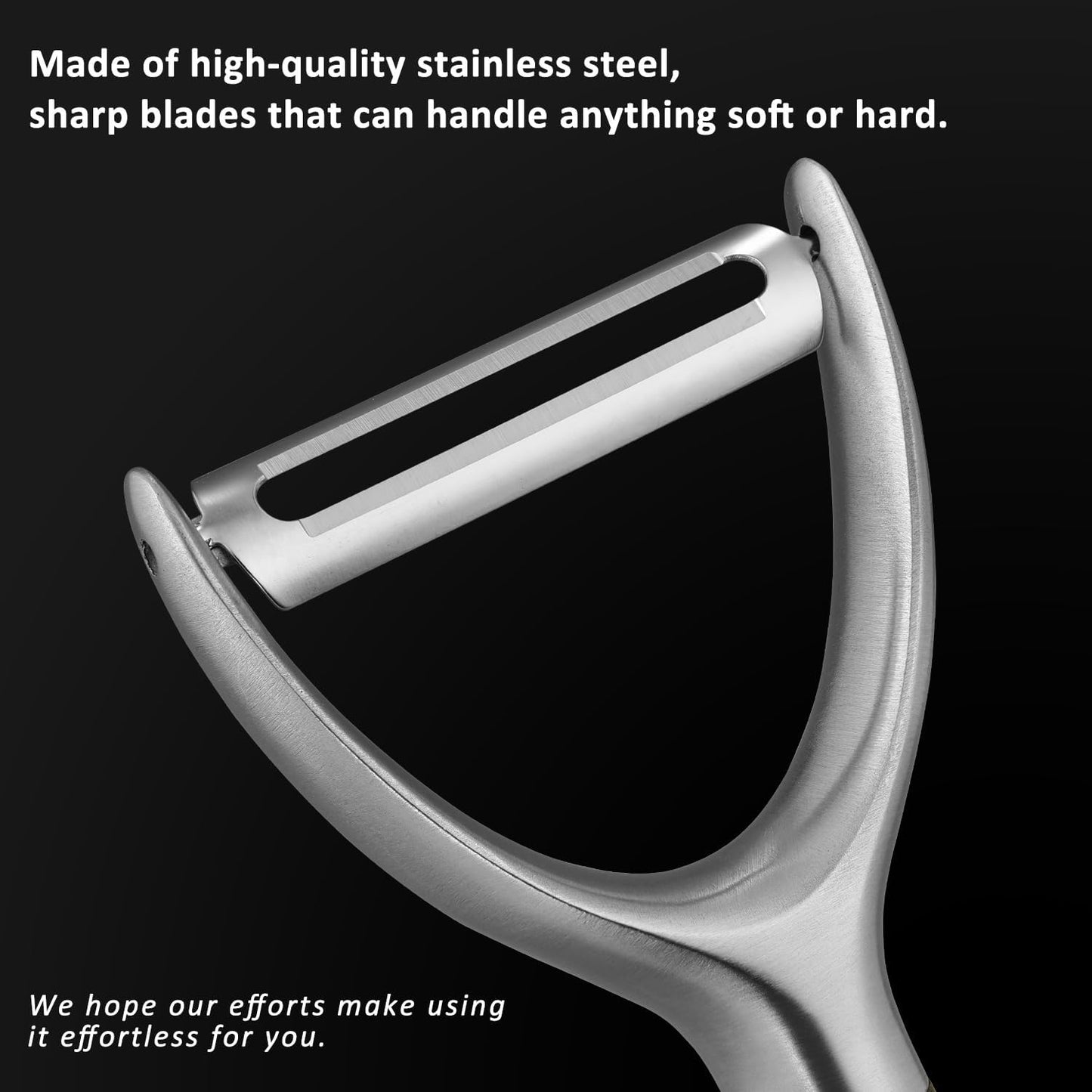Serrated Blade Premium I Type 304 Stainless Steel Multifunctional Kitchen Peeler Real Wood Handle Ultra Sharp Blade Vegetable Potato Apple（Agarwood）
