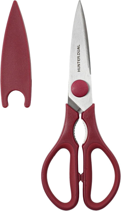 Kitchen Scissors for Food, HUNTER.DUAL Heavy Duty Come Apart Poultry Shears for Cooking, All Purpose for Cutting Chicken, Meat, Fish & Vegetables (Black, 8.26 Inch)