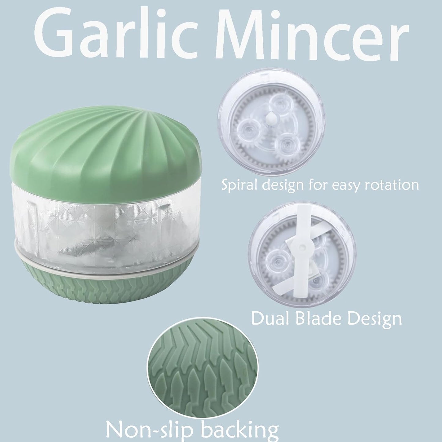 Garlic Chopper,Masher Onion Chopper,Manual Garlic Muddler,Blender to Vegetable,Mini Manual Hand Food Chopper for Kitchen