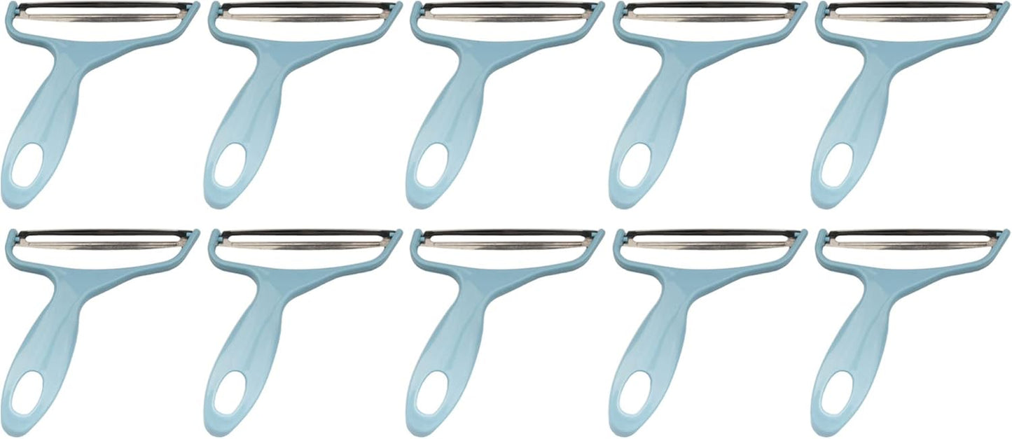 Y Shape 3-in-1 Serrated, Straight, Julienne Swiveled Multi-Blade Peeler - Green - 1 Peeler