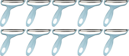 Y Shape 3-in-1 Serrated, Straight, Julienne Swiveled Multi-Blade Peeler - Green - 1 Peeler