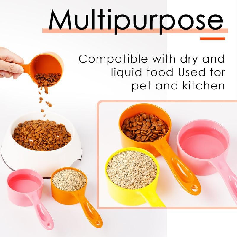 SUPERDESIGN 1 Cup Dog Food Scoop for Container Melamine Measuring Scoop for Dogs Cats Birds and Rabbits Pet Food Feeding Scoop Dishwasher Safe - Yellow