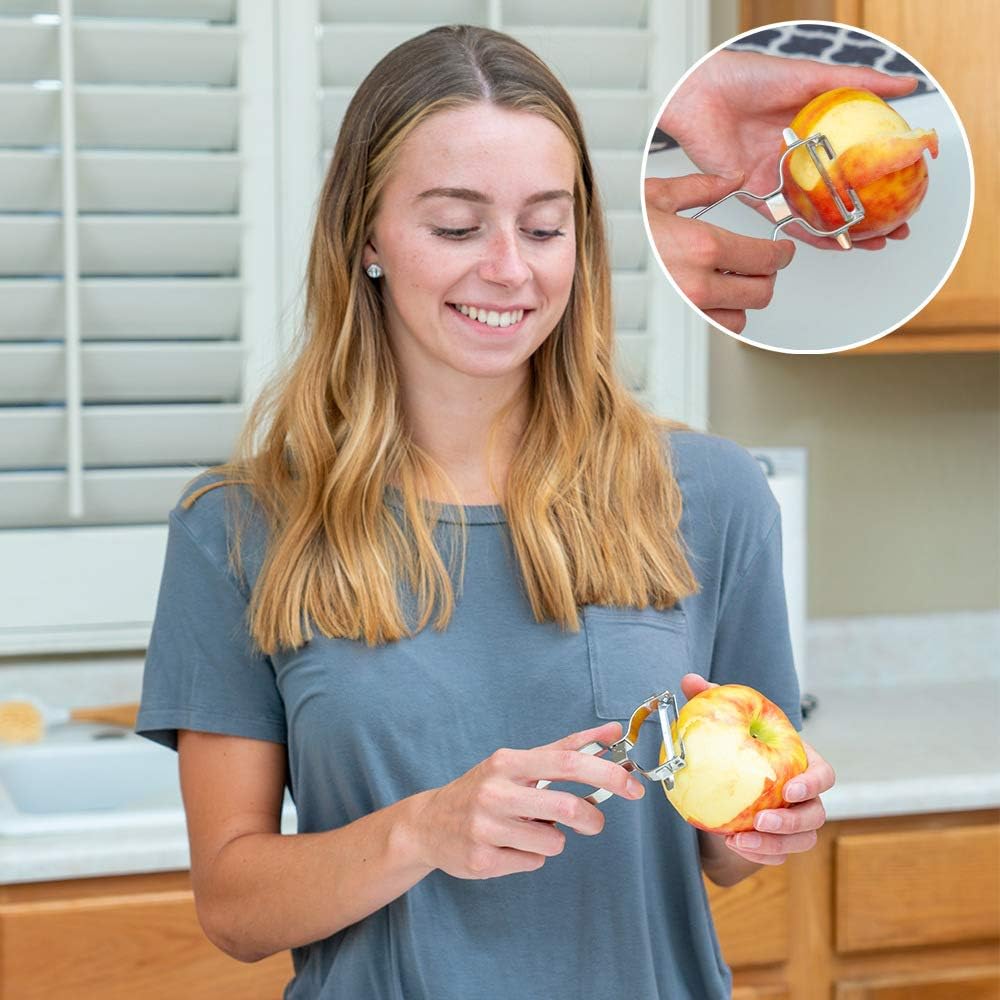 2 Pack Vegetable Peeler Stainless Steel for Kitchen - Y Peeler Safe to Use, Veggie Potato Fruit Carrot Cucumber Peeler, Easy to Peel & Clean