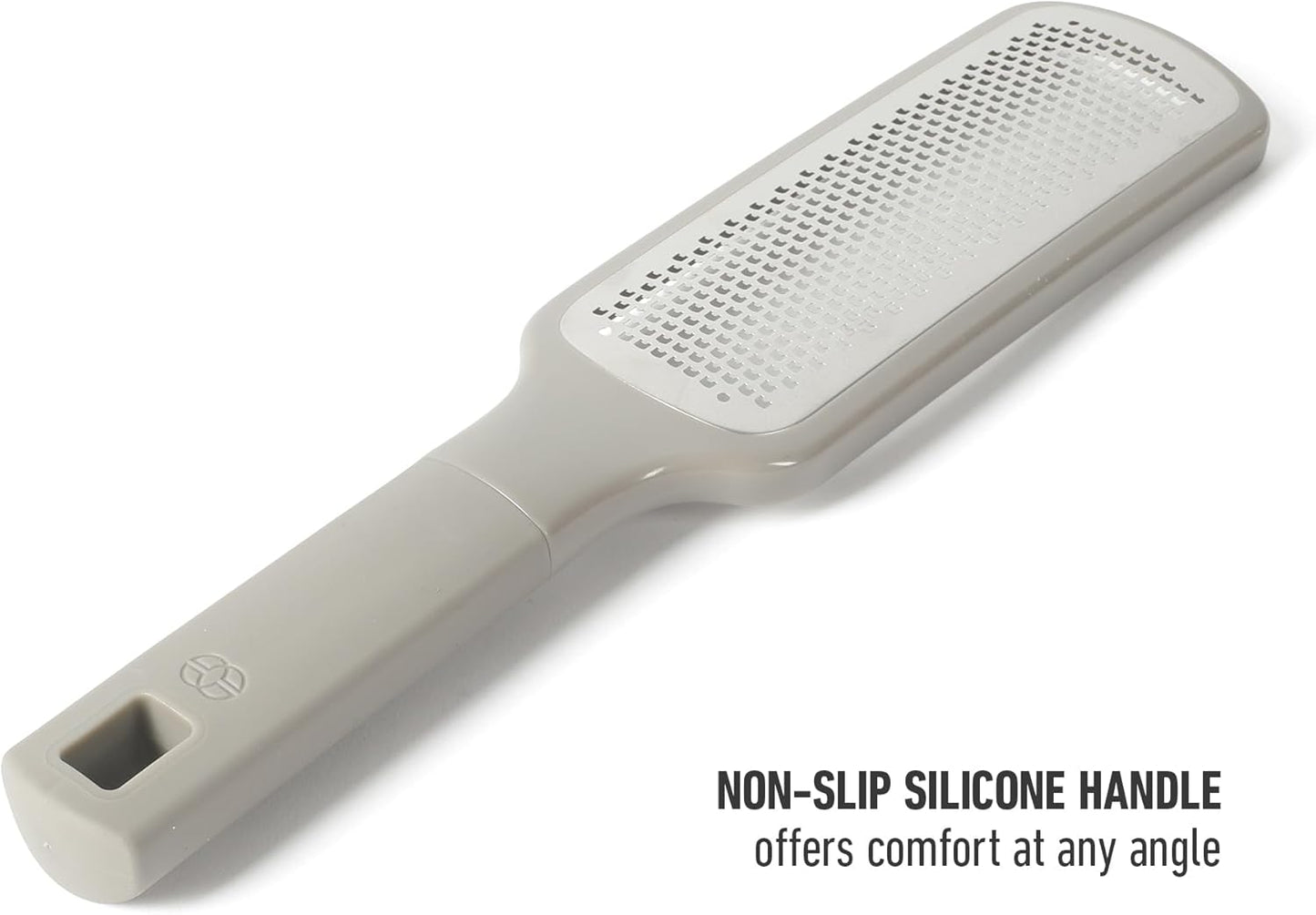 Calphalon Edge Stainless Steel Handheld Grater Lemon Zester W/Cover & Rubber Handle - Navy Blue
