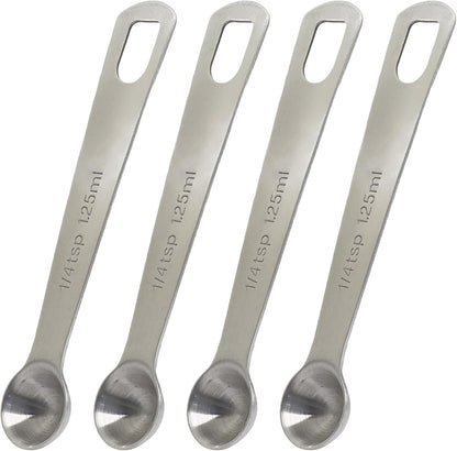 2Pcs 2/3 Tablespoon (2/3 Tbsp | 2 Tsp | 10 Ml | 10 Cc) Stainless Steel Measuring Spoons, 2 Teaspoon Metal Single Measuring Spoon for Measuring Coffee Powder, Grains and Loose Tea