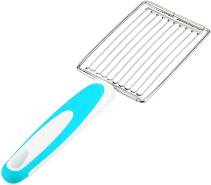 Luncheon Meat Cutter, Stainless Steel Luncheon Meat Cutter Tomato Slicer Fruits Cutter Luncheon Meat Slicer with Handle Cheese Boiled Egg Ham Tomato Serrated Slicing Knife (Blue)