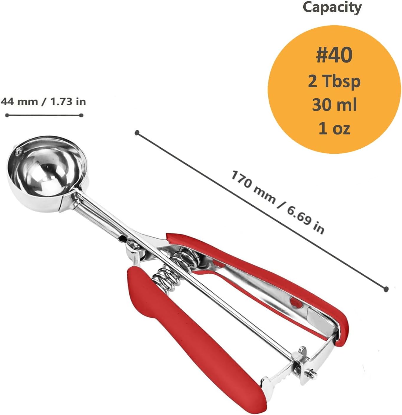 Cookie Scoop, Ice Cream Scoop, 1Tbsp/15 ml/0.5oz Cookie Scoops for Baking, 18/8 Stainless Steel Cookie Scooper for Baking, Ice Cream Scooper with Trigger Release, Cookie Dough Scoop with Non-slip Grip