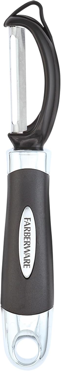 Farberware Pro2 Vegetable Peeler, Euro Peeler with Razor-Sharp Stainless Steel Blade, Swivel Peeler for Potatoes, Fruits, and Vegetables, Built-In Bud Remover, Dishwasher Safe