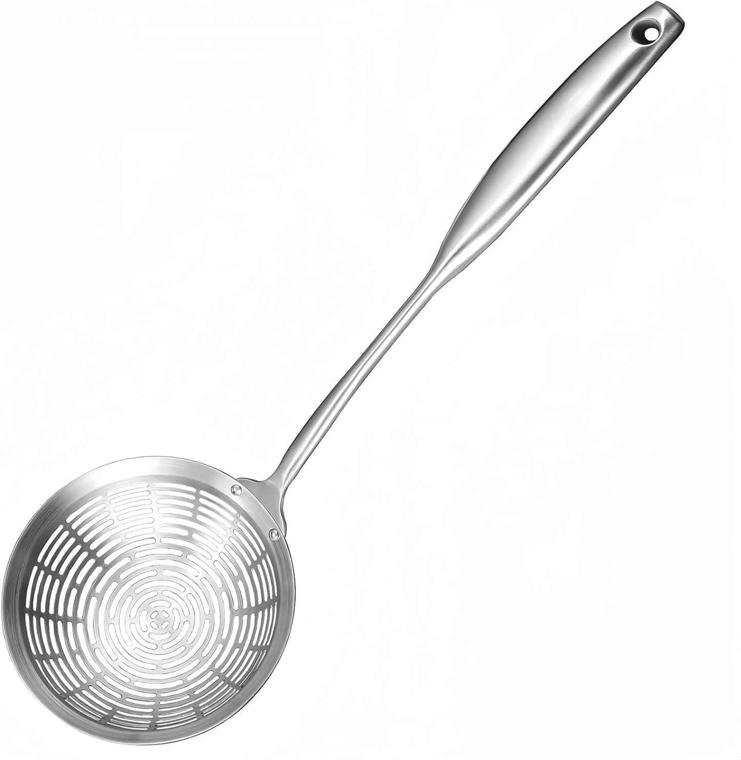 Collfa Cooking Skimmer 304 Stainless Steel Spider Strainer Handheld Metal Slotted Spoon With Holes Mesh Ladle For Spaghetti Pasta;Poached Egg;Noodle;Vegetables;Kitchen Frying And Cooking Tools