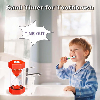5 Minute Hourglass Sand Timer, Plastic Hexagon Hourglass Sand Clock 5 Min, Reloj De Arena 5 Minutos,Unbreakable Green Hour Glass Sandglass for Classroom Games Kitchen (Green)