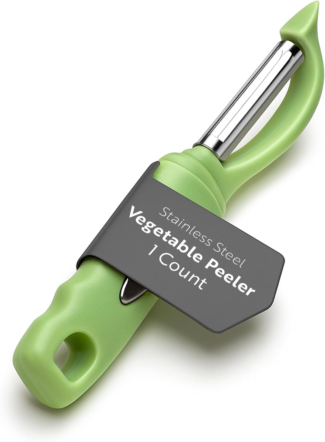 Restaurantware Comfy Grip 7.5 Inch Vegetable Peeler 1 Durable Potato Peeler - Sharp Swivel Blade Ambidextrous Handle Teal Stainless Steel Veggie Peeler Built-In Blemish Remover