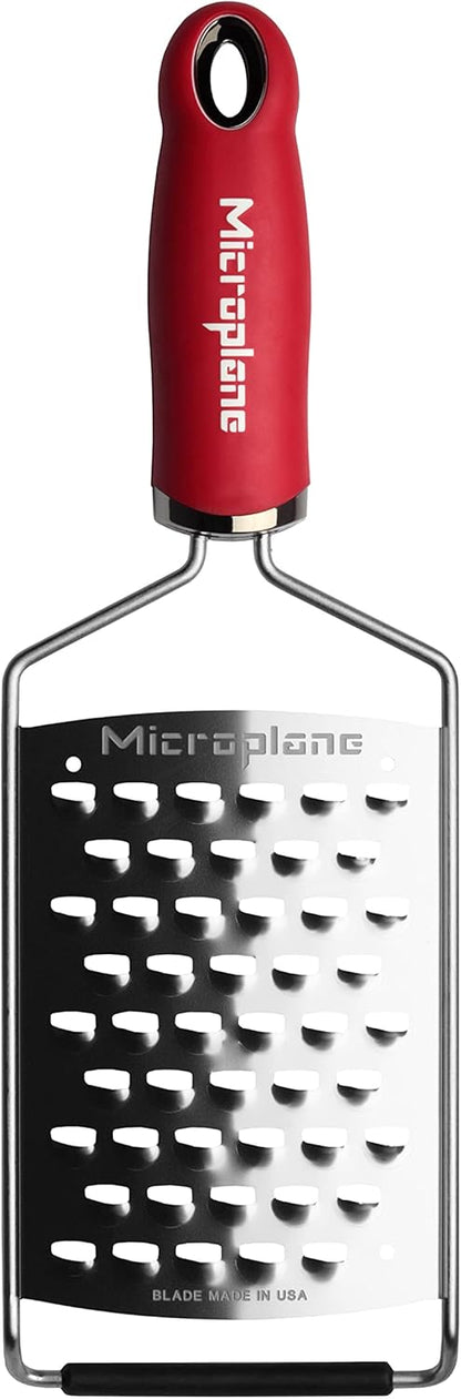 Microplane Gourmet Series Cheese Grater with Soft Touch Handle (Extra Coarse, Black)