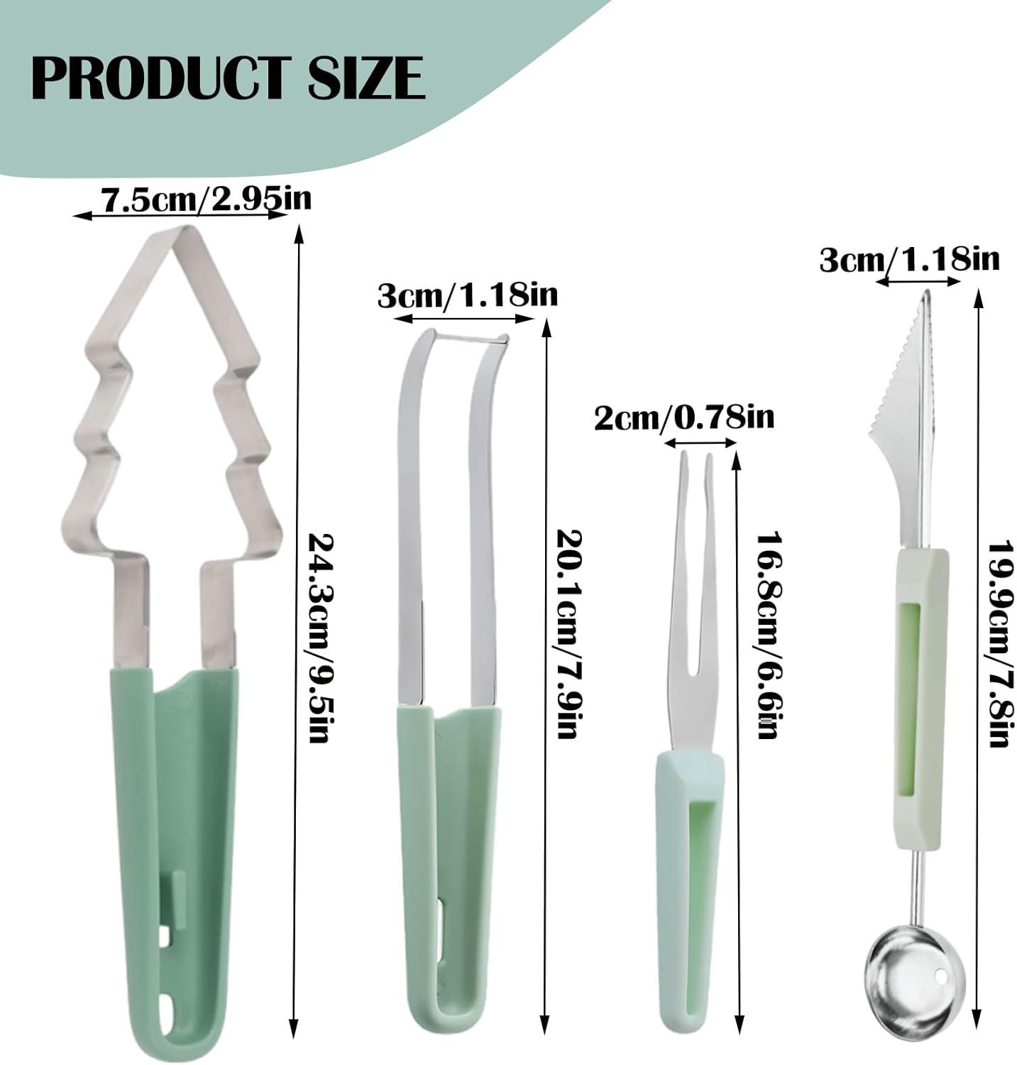 3-in-1 Watermelon Cutter Slicer Tool,Stainless Steel Watermelon Cutter Melon Baller Scoop Set Chriatmas Tree Popsicle Tool Watermelon Knife Fruit Slicer Fruit Carving Tools for Kitchen Utility Gadgets