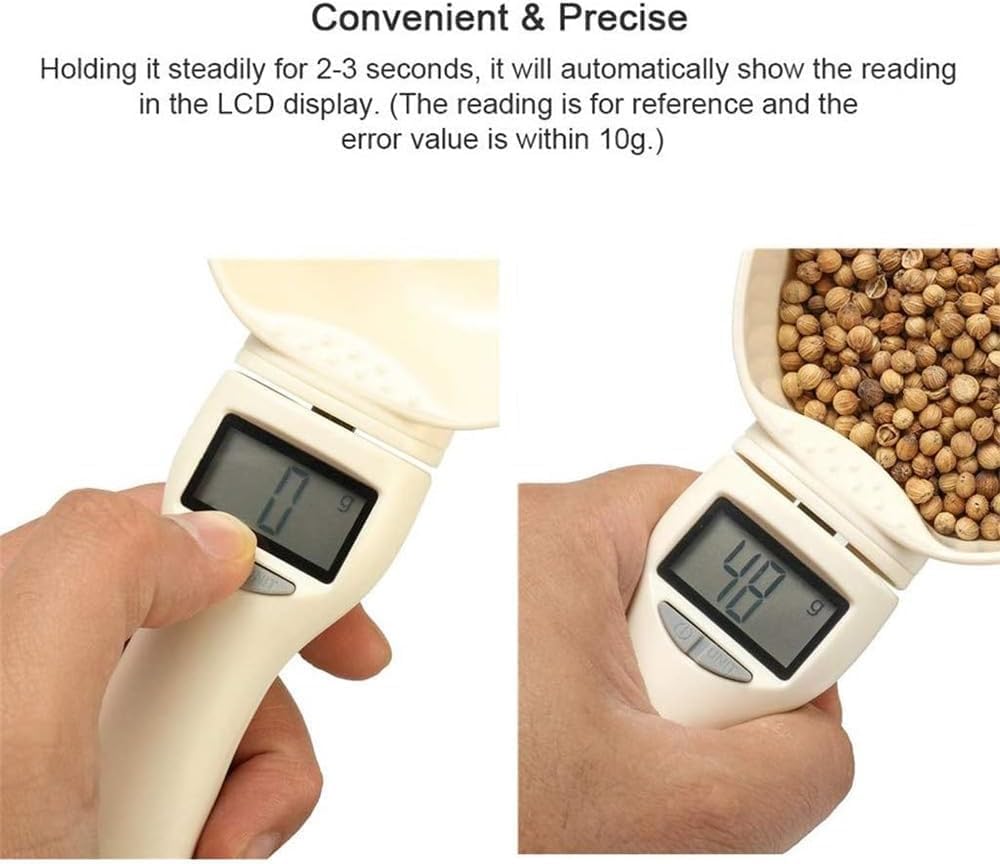 Electronic Measuring Spoon with Conversion, Digital Measuring Spoons, Adjustable Digital Kitchen Spoon Scale, 800g / 0.1g High Precision with Lcd Screen for Kitchen and Dog Cat Food (1 Pcs)