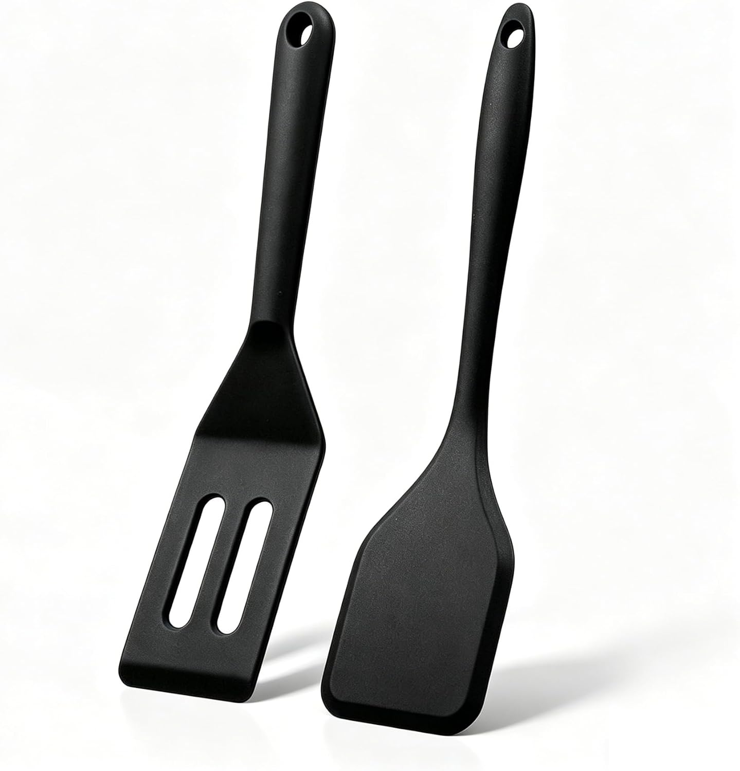 Small Silicone Spatula Set 2 Pack, Heat Resistant Mini Spatula for Non Stick Frying Pan, Flexible Thin Cooking Spatulas for Baking, Cookie & Brownie