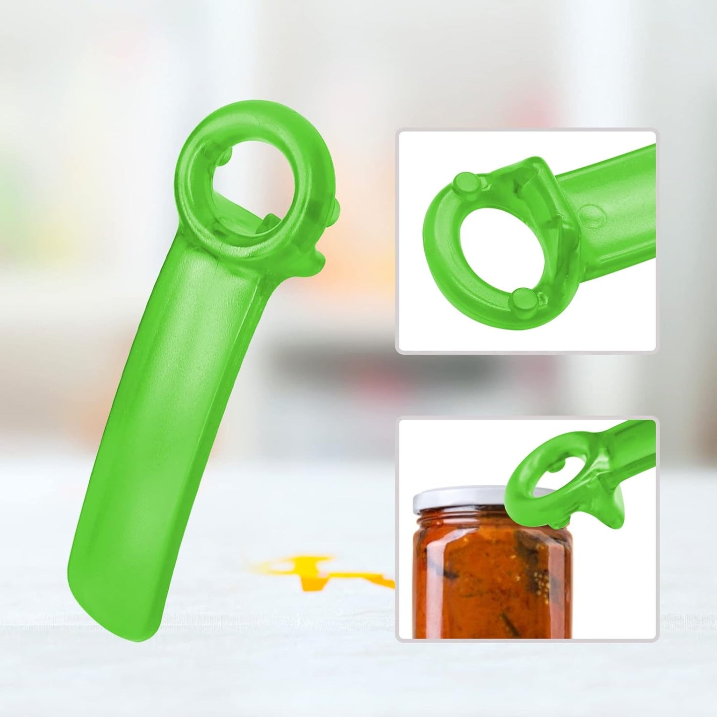1 Pack Red Jar-key Jar Opener The Original Easy Use by Anyone (Transparent)