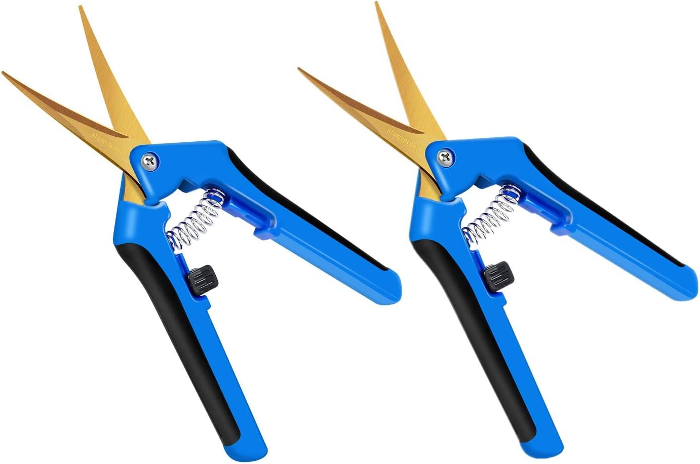 iPower 6.5 Inch Garden Hand Pruner Shears with Straight Stainless Steel Scissors, for Hydroponic Trimming Herb/Flowers/Vegetables/Plants, Blue, 1-Pack