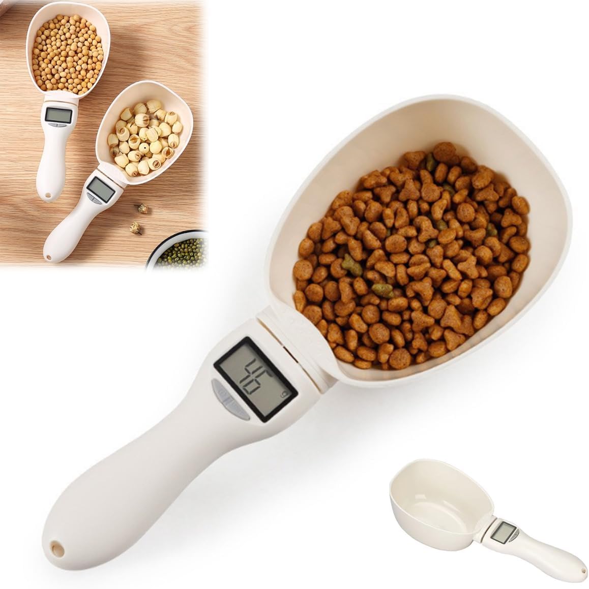 Electronic Measuring Spoon with Conversion, Digital Measuring Spoons, Adjustable Digital Kitchen Spoon Scale, 800g / 0.1g High Precision with Lcd Screen for Kitchen and Dog Cat Food (1 Pcs)