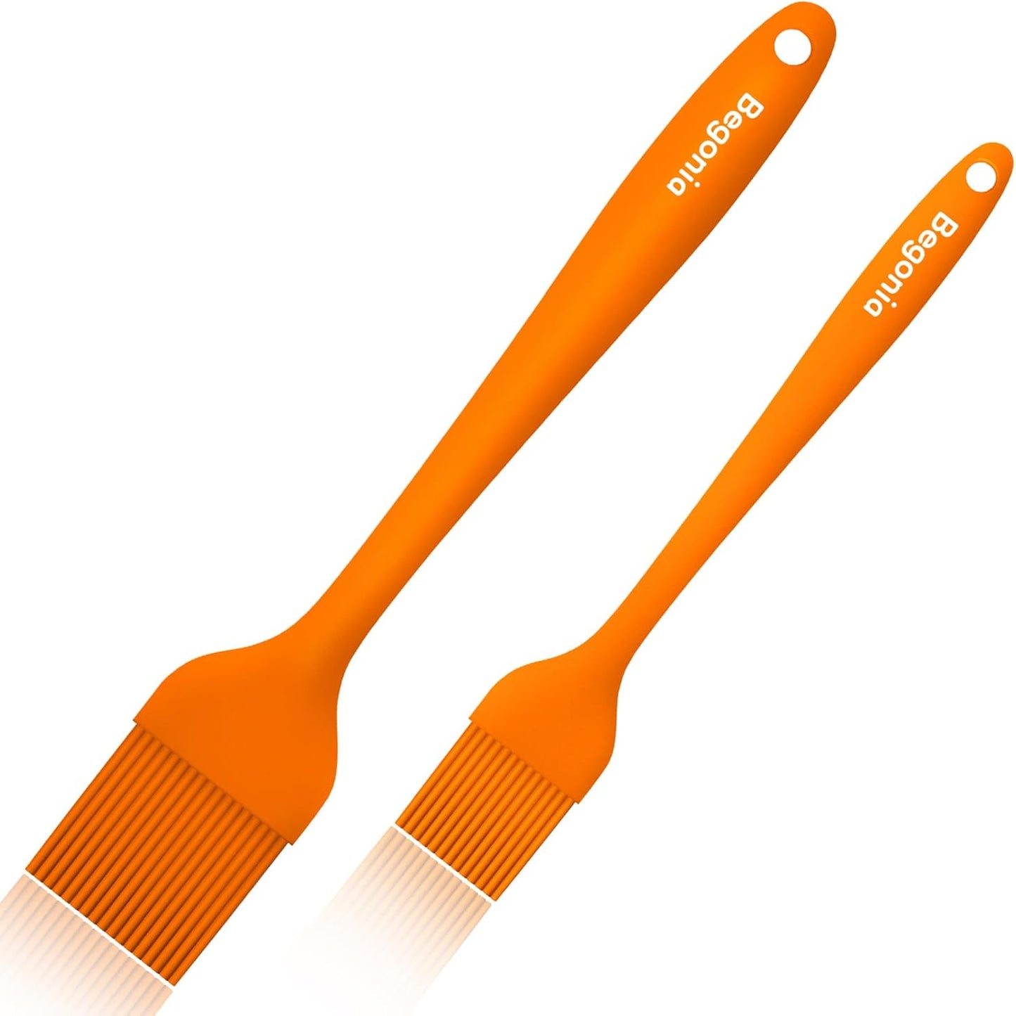 Begonia Silicone Basting Pastry Brush-2pcs Heat Resistant Cooking Brush for Oil, Sauce, Butter, BBQ, Grill and Marinade, BPA Free, Dishwasher Safe （Red）