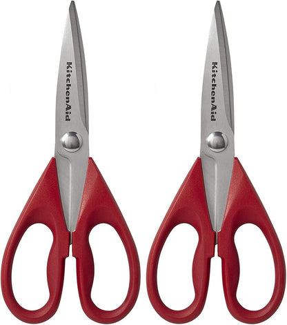 KitchenAid Multipurpose Shear Set, Versatile Scissors with Nutcracker, Bottle Opener, Ergonomic Handles with Protective Blade Covers, 2 Piece