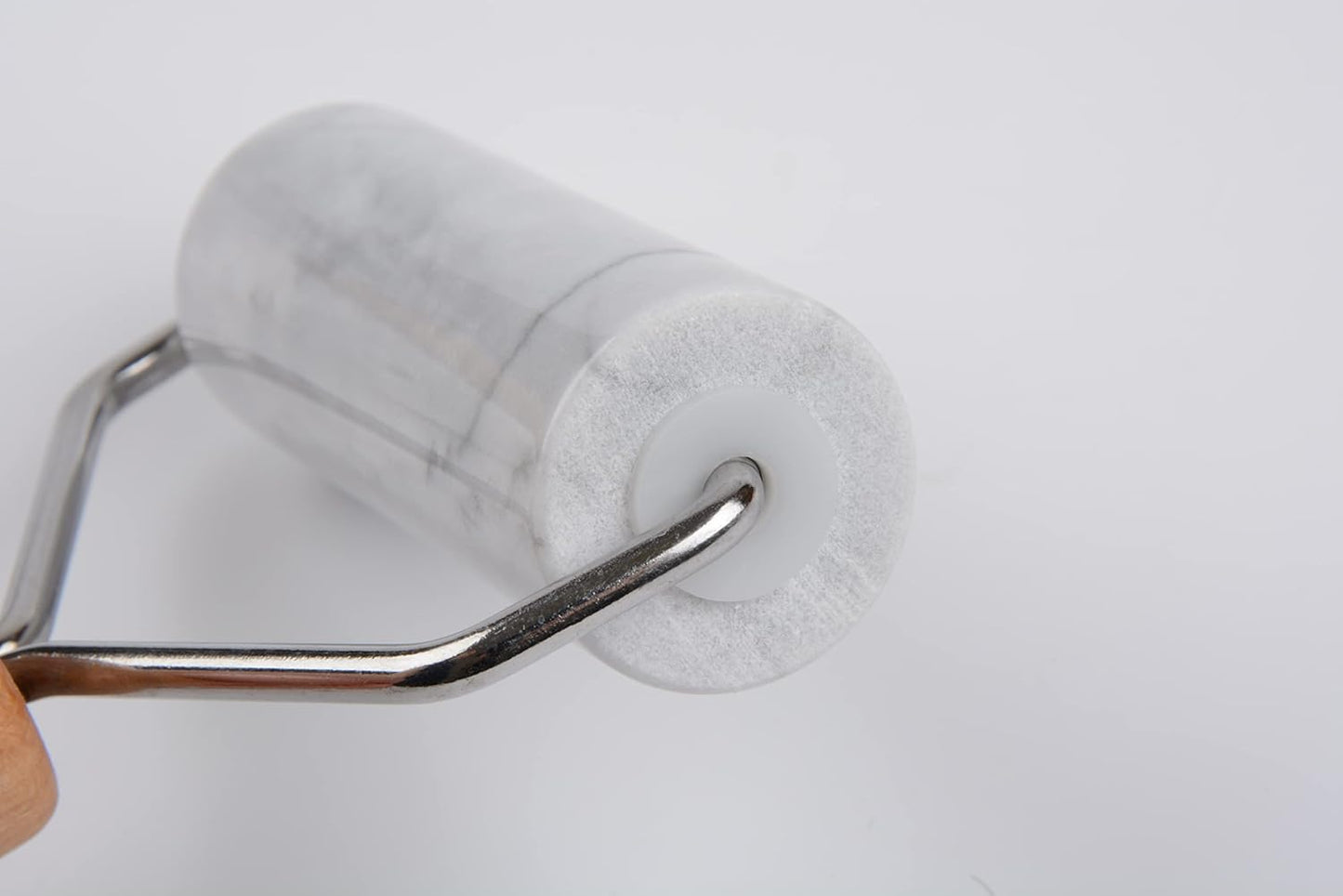 Tianman Small Marble Rolling Pin Pizza Roller, Marble Pastry Roller Non-Stick T-Type, For Cake Baking Tortilla Fudge Pizza Cookies and Other Kitchen Baking Cooking (Type 1 White).