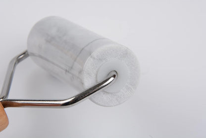 Tianman Small Marble Rolling Pin Pizza Roller, Marble Pastry Roller Non-Stick T-Type, For Cake Baking Tortilla Fudge Pizza Cookies and Other Kitchen Baking Cooking (Type 1 White).