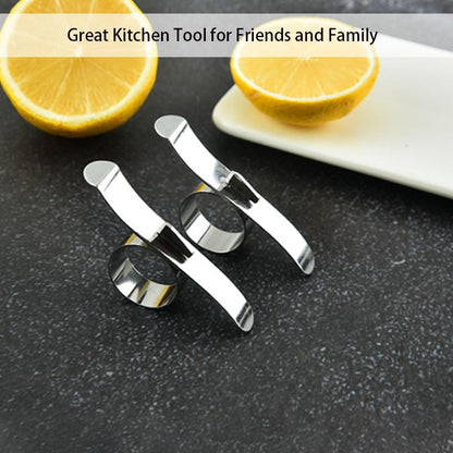 Stainless Steel Orange Peeler Set, Kitchen Fruit Skin Removal Tool, Silver Citrus Peeler Ring with Sharp End, 4 Pack