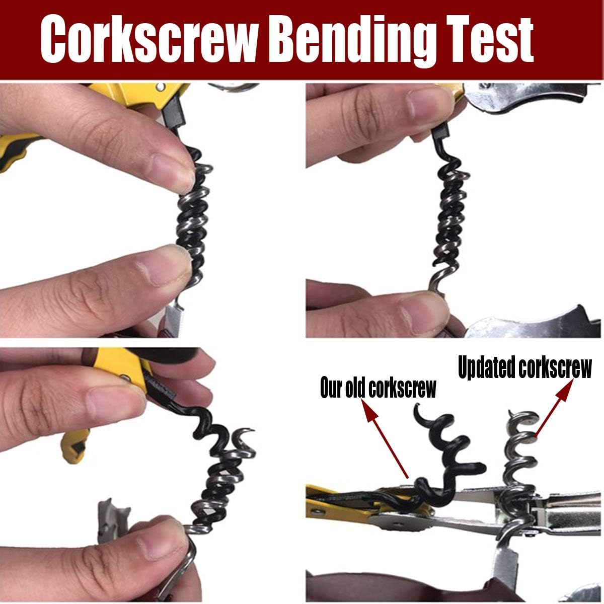 Kit-Home Professional Waiter Corkscrew Wine Openers Set (4 PCS),Upgraded with Heavy Duty Stainless Steel Hinges Wine Key for Restaurant Waiters, Sommelier, Bartenders
