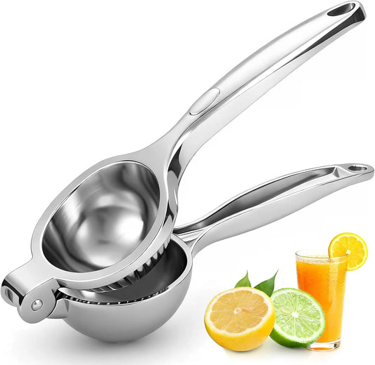 Lemon Squeezer Manual, Large Handheld Metal Lemon Juicer Squeezer Dishwasher Safe, Heavy Duty Lemon Press Squeezer is Suitable for Lemon, Lime, and Citrus,Easy to Use and Clean - Silver