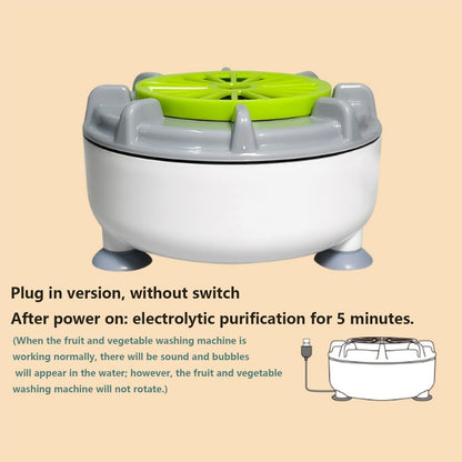 Fruit and Vegetable Washer, Produce Purifier Vegetable and Fruit Washing Machine, Enjoy Silent Cleaning: Spin-Free Ultrasonic Veggie Washer, Efficient Cleaning of Residues (Plug-In Type, No Switch)