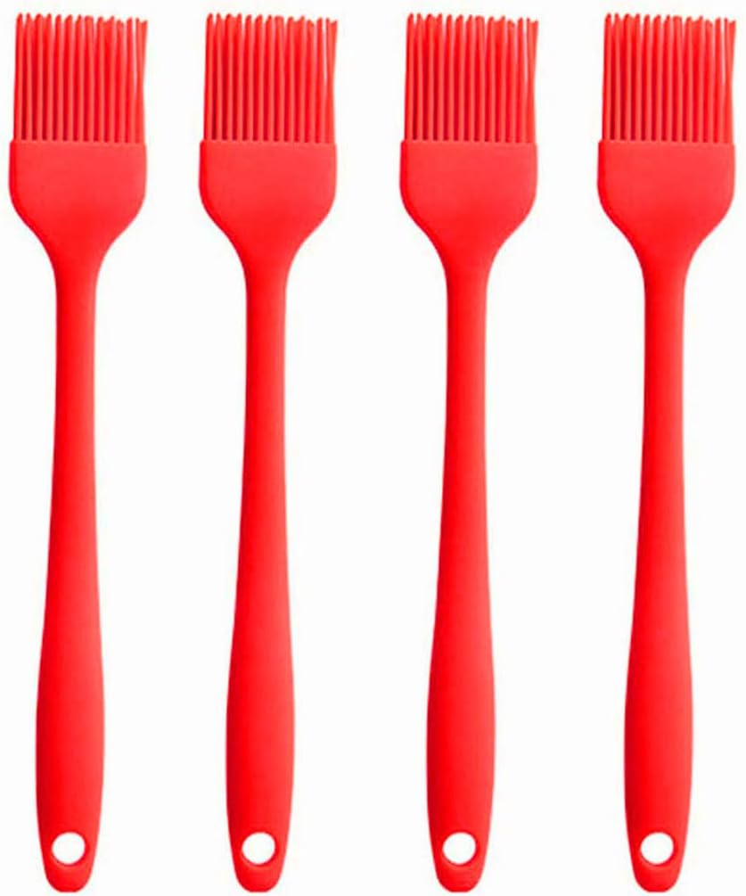 Silicone brush, Oil Brush for BBQ Kitchen Cooking Baking and Grilling (7 PCS,Rose red) - Colors B