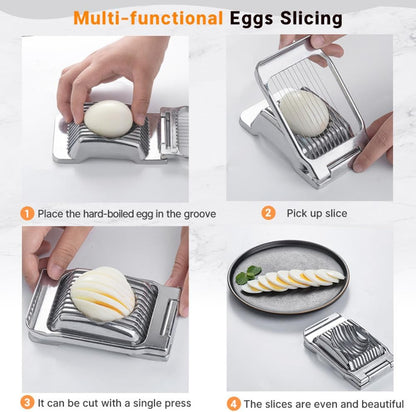 Egg Slicer for Hard Boiled Eggs, Easy Cutting Grid with Brush, Perfect for Salads & Sandwiches, Quick and Easy Kitchen Tool