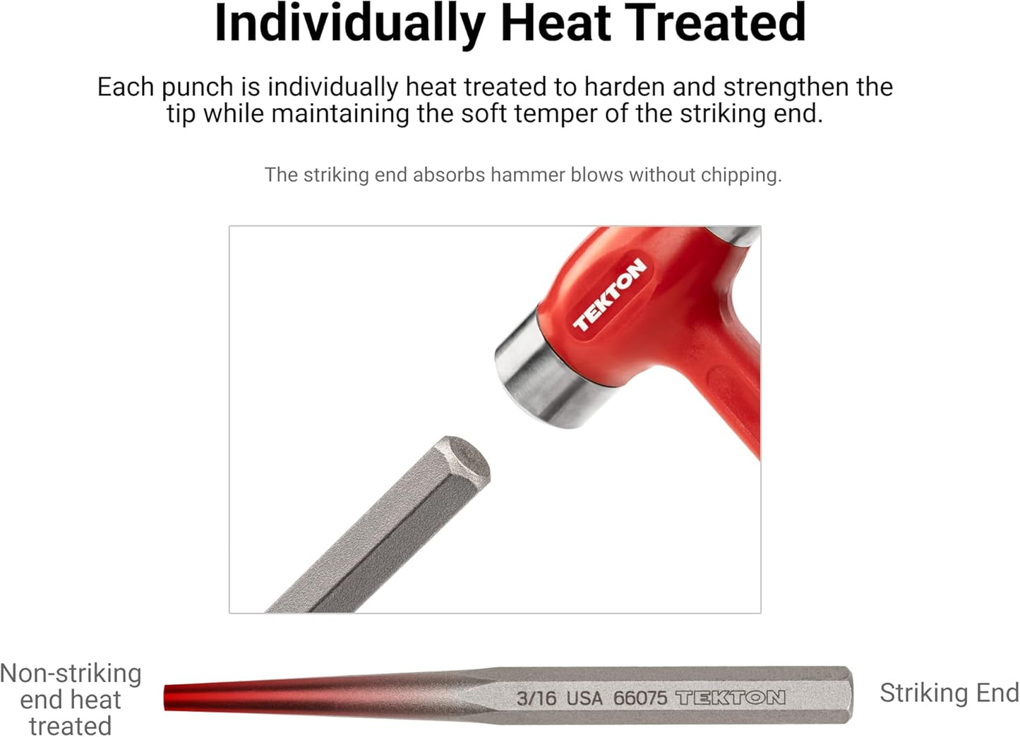 TEKTON 1/8 Inch Roll Pin Punch | 66064 | Made in USA