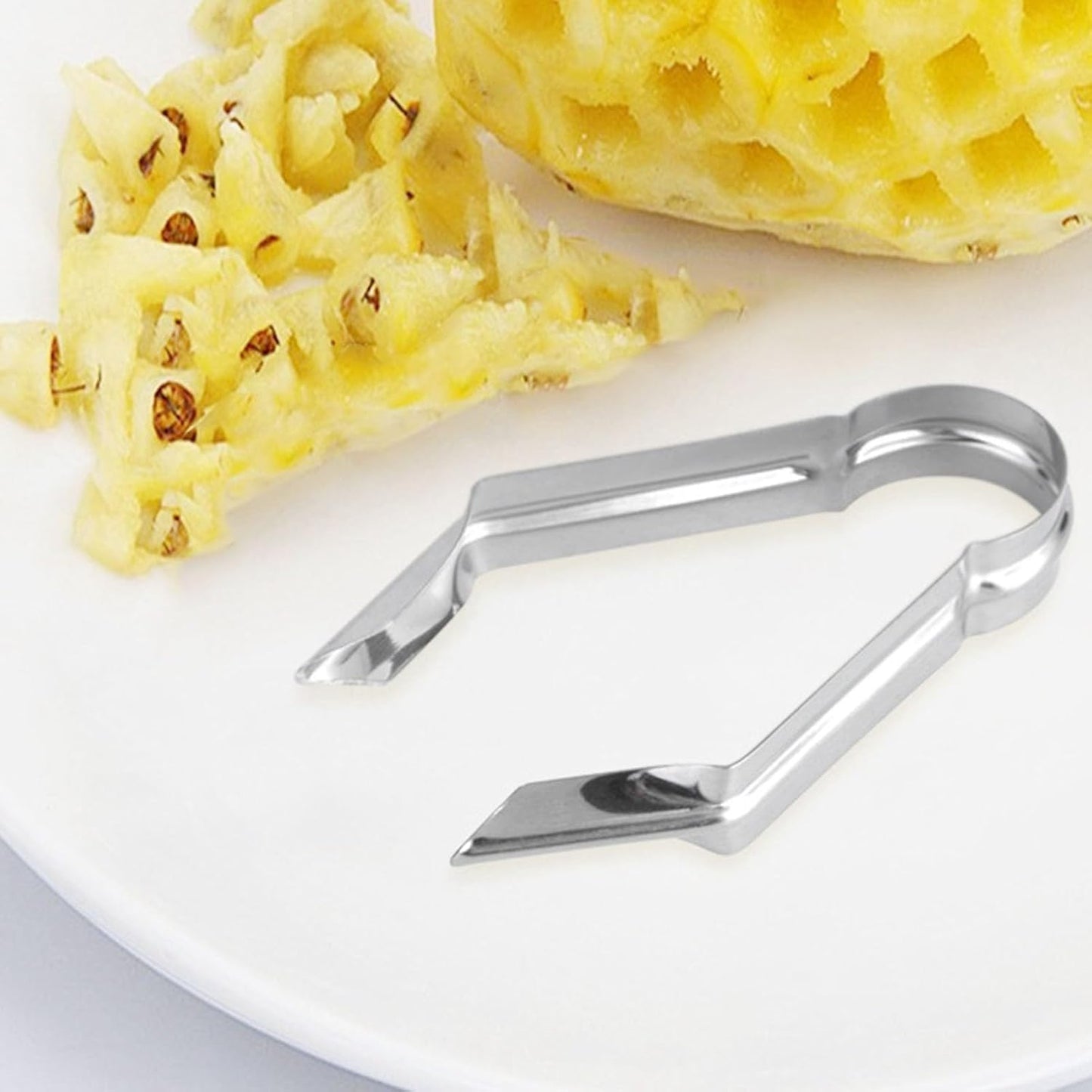 Rengue Eye Remover Tool, Practical Peeler Stainless Steel Comfortable Handle Easy to Use Strawberry Huller for Kitchen