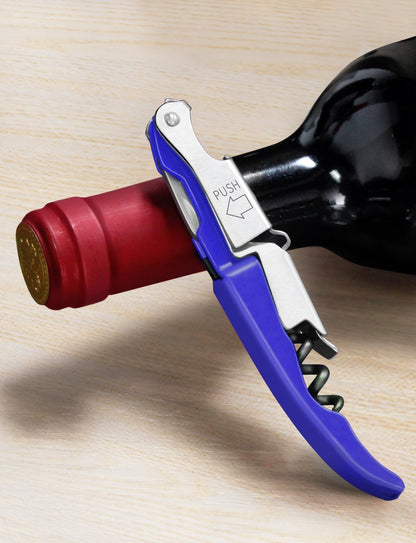 CORKAS Wine Key - Professional Handcrafted Heavy Duty Waiter Corkscrew, Compact Wine Opener with Double Hinged, Foil Cutter and Bottle Opener, Gifts for Servers, Sommelier, Bartenders - Red
