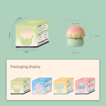 ELE DEPI 2 Pack Cute Kitchen Timer,100% Mechanical Egg Timer for Kids,60 Minutes Wind up Timer for Cooking/Reading/Do Sports. (Mushrooms)