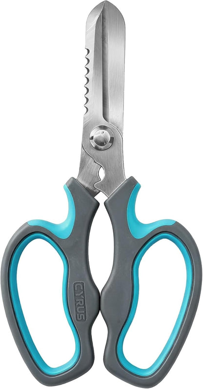 CYRUS Flower Scissors Floral Shears for Cutting Flowers,Garden Shears with Integrated Stab Remover,Florist Cutters Rose Snips,Blue