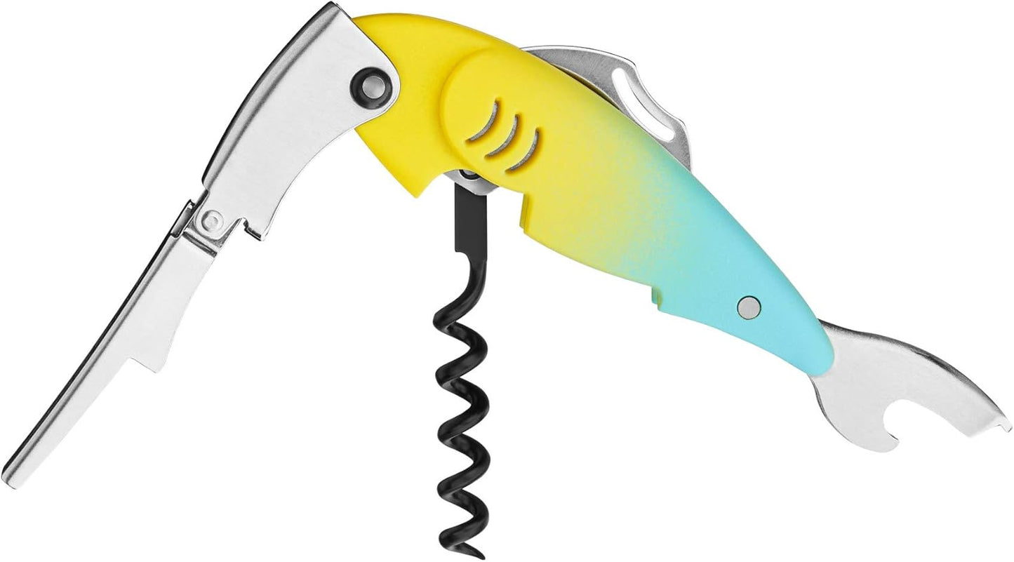 True Zoo Bald Eagle Corkscrew Wine Opener, Winged Design with Easy Grip Soft Touch Wings, Stainless Steel and Plastic with Sharp Screw for Wine Bottles, Home Bar, Kitchen, Novelty Gifts
