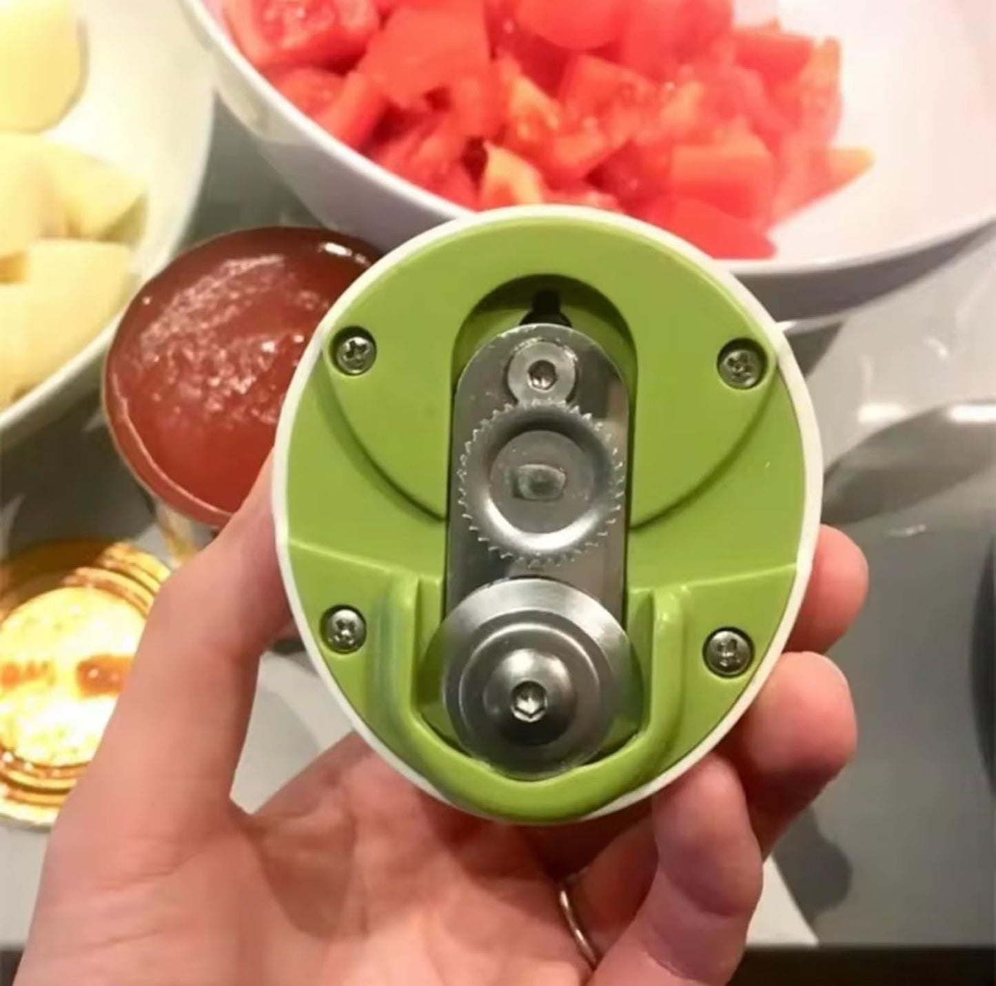 Can Opener with Ergonomic Handle the easier way to open any can – Stainless Steel Blade, Smooth Edge, Easy Turn