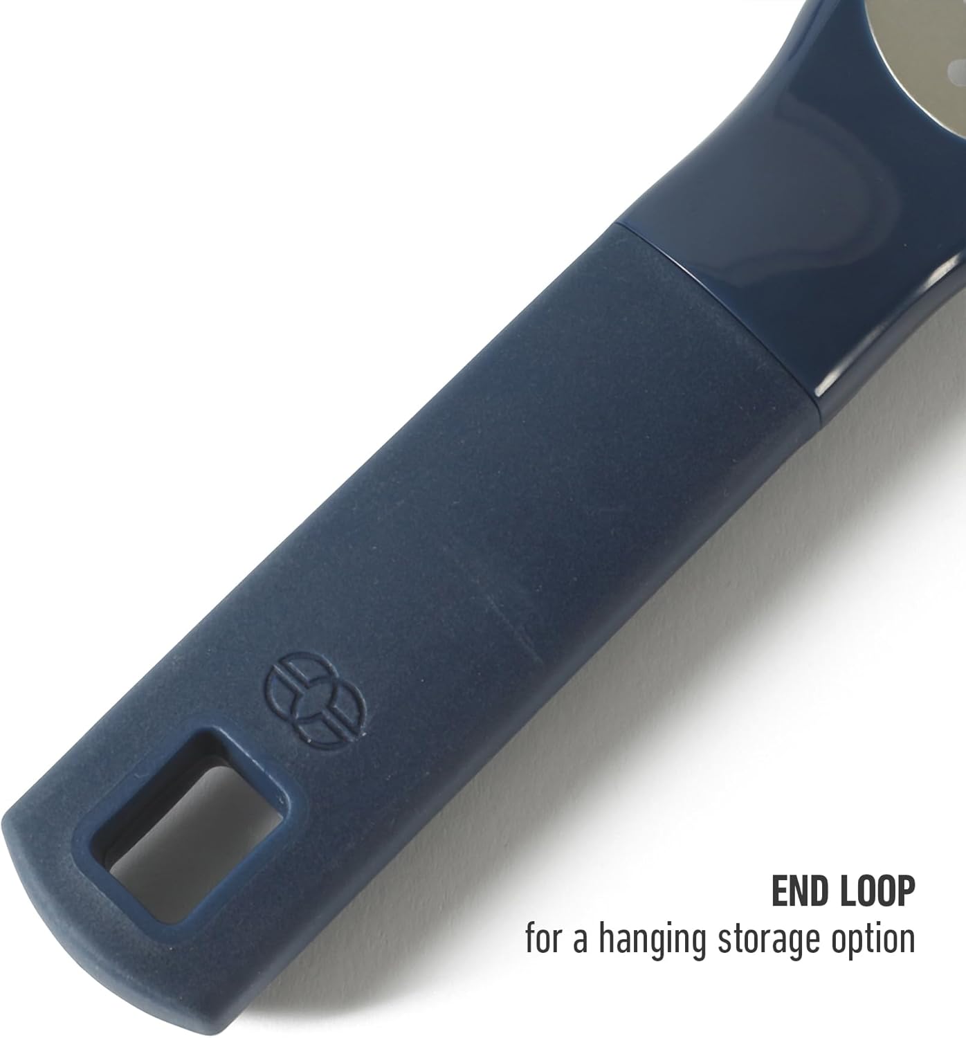 Calphalon Prime Stainless Steel Handheld Grater Lemon Zester W/Cover & Rubber Handle - Navy Blue