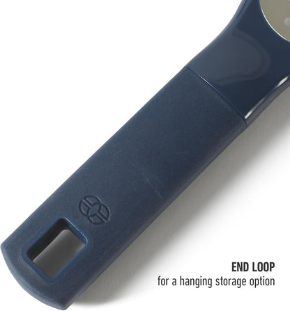 Calphalon Prime Stainless Steel Handheld Grater Lemon Zester W/Cover & Rubber Handle - Navy Blue