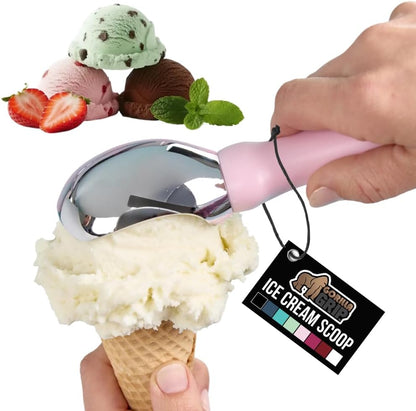 GORILLA GRIP® Heavy Duty Ice Cream Scoop, BPA-Free, Dishwasher Safe, Comfortable Zinc Alloy Handle, Professional Scooper for Hard Gelato, Sorbet, Cookie Dough, Melon, Round Cones, Kitchen Tool, Blue