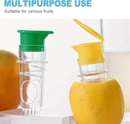 CoguZed 2 Pack Manual Screw-In Lemon & Lime Juicer – Mini Portable Citrus Squeezer with Lid for Fresh Juice Extraction