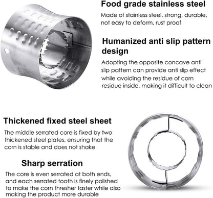 AKOAK 1 Pack Stainless Steel Rotating Corn Sheller Creative Corn Kernels Stripper Kitchen Gadget