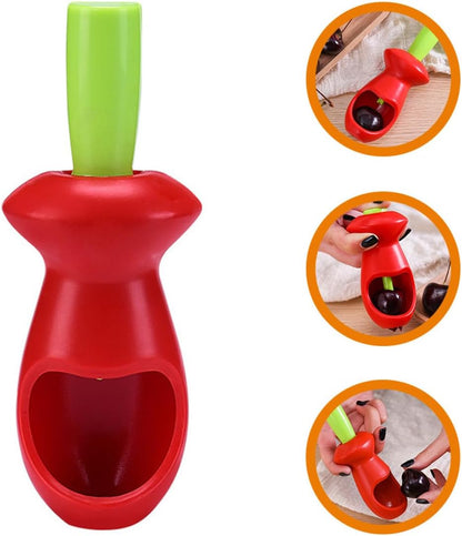 minkissy Cherry Pitter Tool Kitchen Household Fruit Corer Plastic Reusable Cherry and Olive Core Remover for Home Cooking and Jam Making