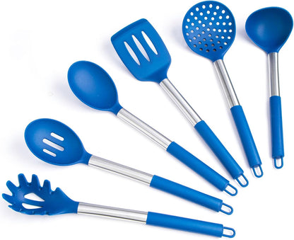 Silicone Kitchen Utensils Set 34 Pieces 450 °F Heat Resistant - Grey Cooking Utensils-Set for Nonstick Cookware - Silicone Spatulas Set, Stainless Steel Handle & Other Kitchen accessories